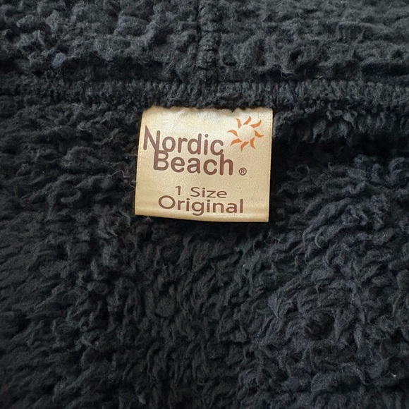 Nordic Beach Black Teddy Sherpa Jacket   Very Thick/ Soft Fabric, Hood, Pockets - Picture 6 of 16